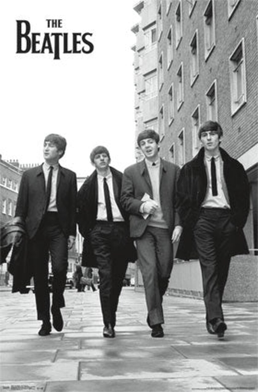Framed Art The Beatles: Walking Down Street by Anon 34 x 22 3/8